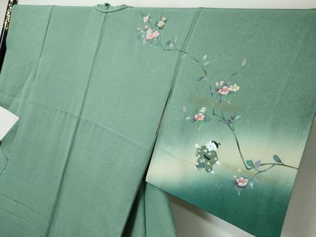 平和屋着物●訪問着　童子遊び　暈し染め　金彩　正絹　逸品　DABI9427ud