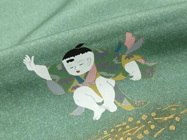平和屋着物●訪問着　童子遊び　暈し染め　金彩　正絹　逸品　DABI9427ud