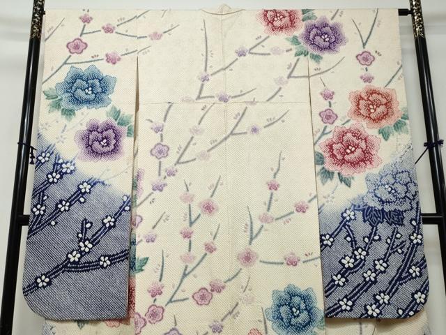 平和屋着物●名門　藤娘きぬたや・総絞り　振袖　枝花文　正絹　逸品　DABI9432ud