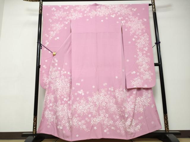 平和屋着物●豪華振袖　刺繍　舞桜文　金銀彩　さが美扱い　正絹　逸品　DABI9433ud