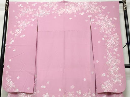 平和屋着物●豪華振袖　刺繍　舞桜文　金銀彩　さが美扱い　正絹　逸品　DABI9433ud