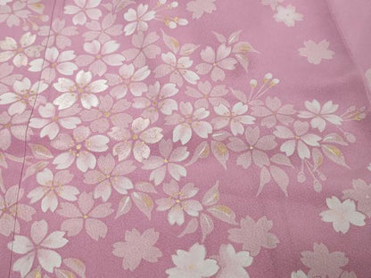 平和屋着物●豪華振袖　刺繍　舞桜文　金銀彩　さが美扱い　正絹　逸品　DABI9433ud