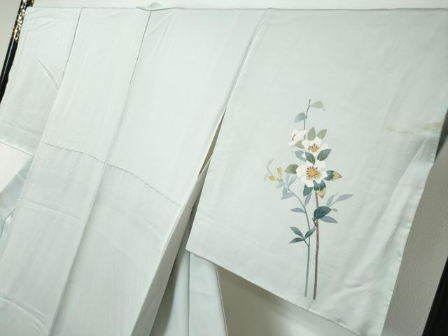 平和屋着物●本加賀友禅作家　南 克治　訪問着　枝花文　反端付き　正絹　逸品　DABI9434ud