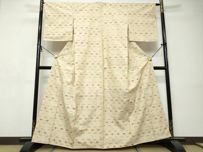 平和屋着物●上質な紬　琉球絣　正絹　逸品　未使用　DABI9435ud