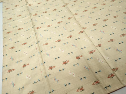 平和屋着物●上質な紬　琉球絣　正絹　逸品　未使用　DABI9435ud