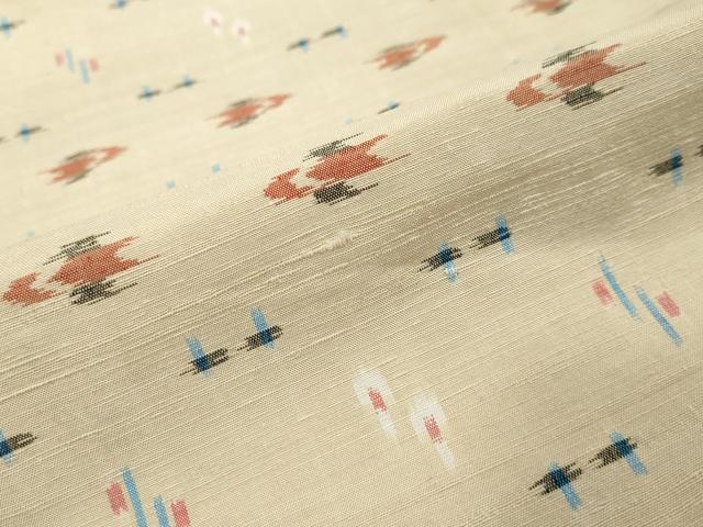 平和屋着物●上質な紬　琉球絣　正絹　逸品　未使用　DABI9435ud