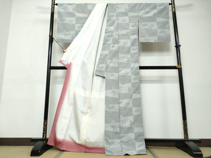 平和屋着物●本塩沢　舞蝶文　やまと誂製　正絹　逸品　未使用　DABI9436ud