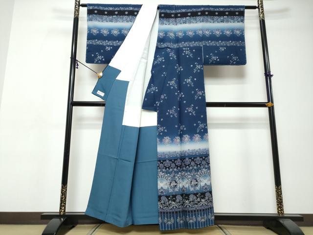 平和屋着物●訪問着　横段更紗花文　暈し染め　やまと誂製　正絹　逸品　未使用　DABI9437ud