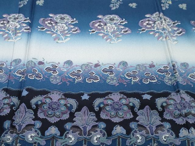 平和屋着物●訪問着　横段更紗花文　暈し染め　やまと誂製　正絹　逸品　未使用　DABI9437ud