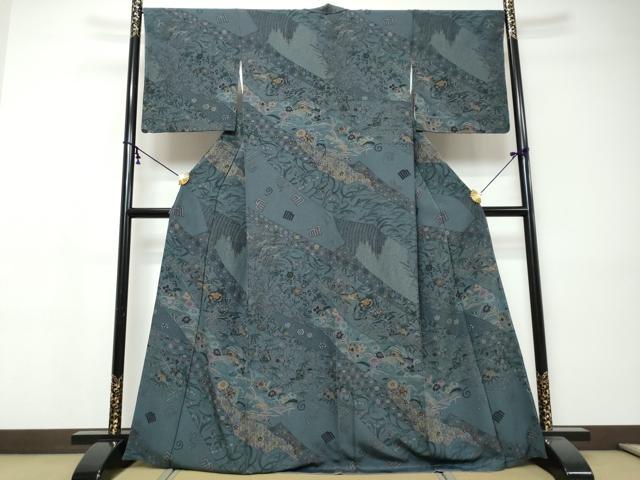 平和屋着物●訪問着　花鳥文　正絹　逸品　DABI9439ud