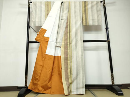平和屋着物●訪問着　紬地　吉祥花間道　正絹　逸品　DABI9441ud