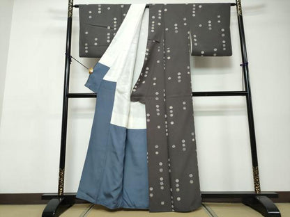 平和屋着物●上質な小紋　型染め　吉祥丸文　正絹　逸品　DABI9444ud