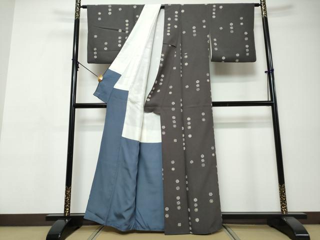 平和屋着物●上質な小紋　型染め　吉祥丸文　正絹　逸品　DABI9444ud