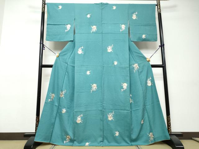 平和屋着物●上質な小紋　花車文　金銀彩　正絹　逸品　DABI9447ud