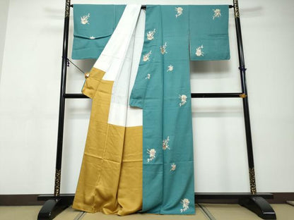 平和屋着物●上質な小紋　花車文　金銀彩　正絹　逸品　DABI9447ud