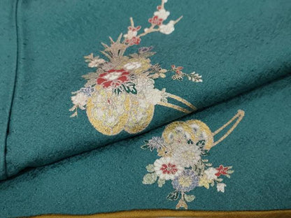平和屋着物●上質な小紋　花車文　金銀彩　正絹　逸品　DABI9447ud