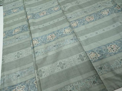 平和屋着物●本場大島紬　総絣　横段更紗花文　正絹　逸品　DABI9454ud