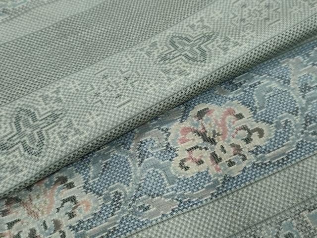平和屋着物●本場大島紬　総絣　横段更紗花文　正絹　逸品　DABI9454ud