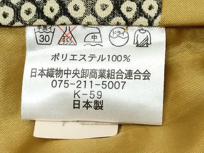 平和屋着物●豪華振袖　地紙草花丸文　黒地　洗える着物　DABI9457ud