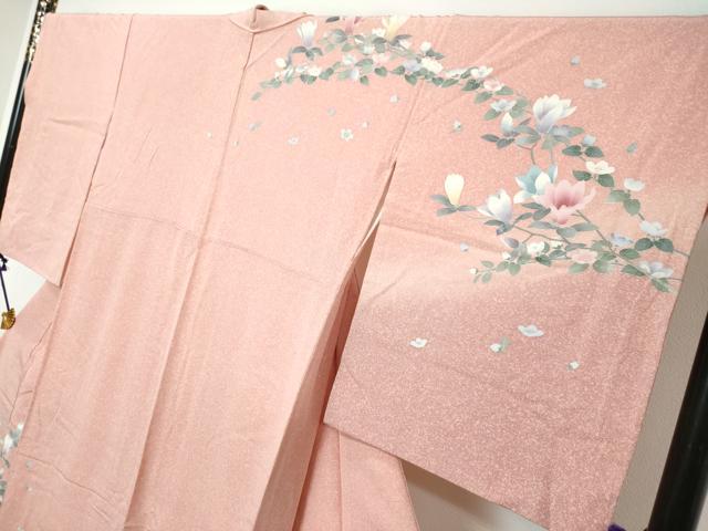 平和屋着物●訪問着　友禅　草花文　暈し染め　正絹　逸品　DABI9459ud