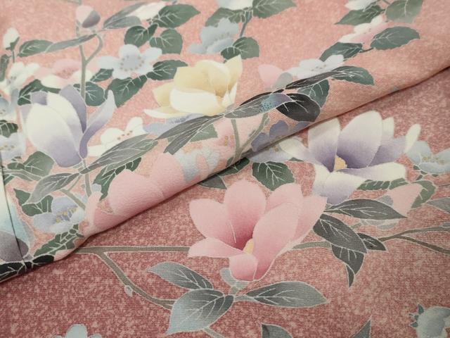 平和屋着物●訪問着　友禅　草花文　暈し染め　正絹　逸品　DABI9459ud