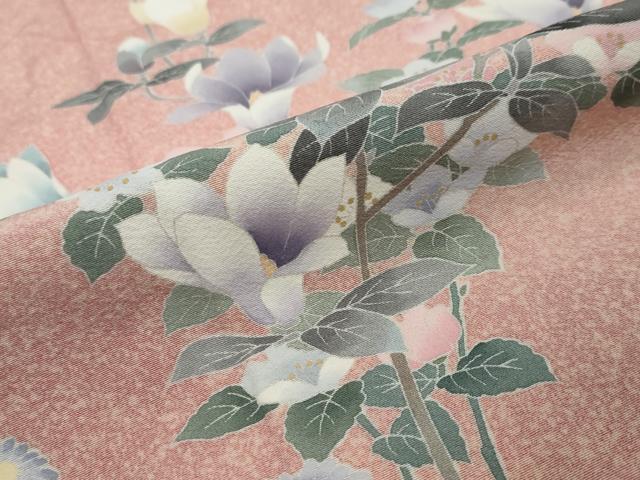 平和屋着物●訪問着　友禅　草花文　暈し染め　正絹　逸品　DABI9459ud