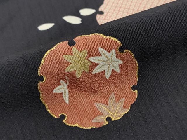 平和屋着物●訪問着　雪輪花文　金彩　正絹　逸品　DABI9461ud