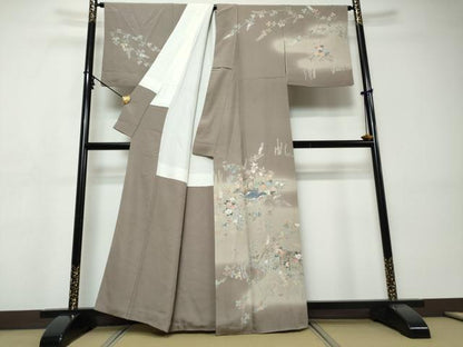 平和屋着物●訪問着　友禅　作家物　風景花文　暈し染め　正絹　逸品　DABI9462ud