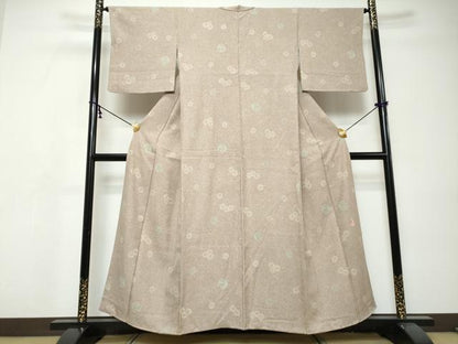 平和屋着物●上質な小紋　作家物　舞花文　正絹　逸品　DABI9468ud