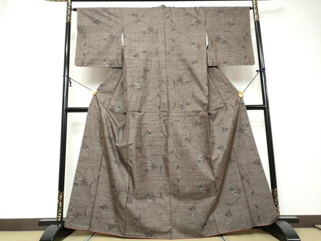 平和屋着物●本場大島紬　7マルキ　花唐草文　正絹　逸品　未使用　DABI9470ud