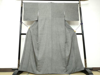 平和屋着物●高橋隆志　江戸小紋　幾何学花尽くし文　黒地　正絹　逸品　DABI9472ud