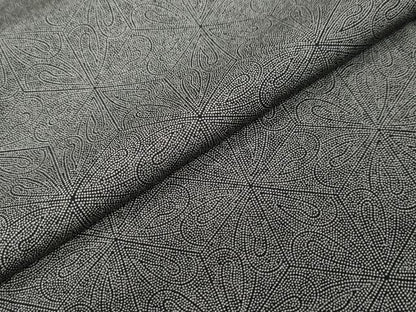 平和屋着物●高橋隆志　江戸小紋　幾何学花尽くし文　黒地　正絹　逸品　DABI9472ud