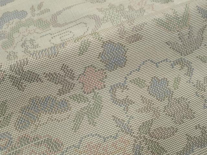 平和屋着物▼本場大島紬　流水草花文　小田急百貨店扱い　正絹　逸品　未使用　DABI9478ud