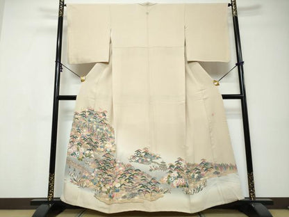 平和屋着物●本加賀友禅作家　鶴見保次　色留袖　風景樹林文　暈し染め　正絹　逸品　DABI9479ud