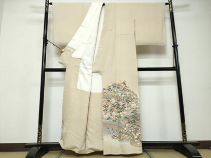平和屋着物●本加賀友禅作家　鶴見保次　色留袖　風景樹林文　暈し染め　正絹　逸品　DABI9479ud