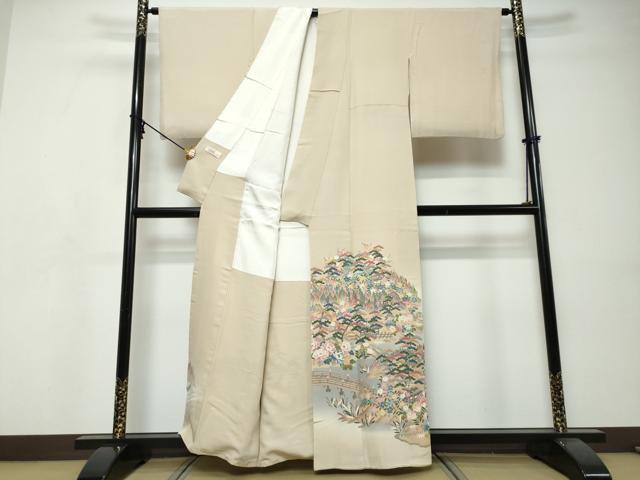 平和屋着物●本加賀友禅作家　鶴見保次　色留袖　風景樹林文　暈し染め　正絹　逸品　DABI9479ud