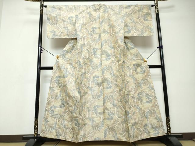 平和屋着物●上質な紬　抽象文様　正絹　逸品　未使用　DABI9480ud