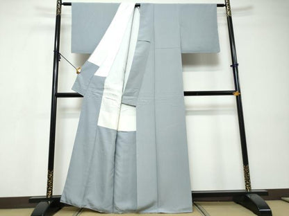 平和屋着物●上質な色無地　紺鼠色　正絹　逸品　未使用　DABI9481ud