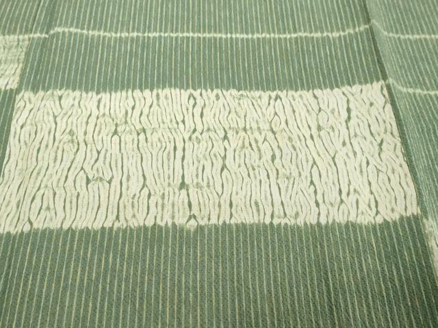 平和屋着物●訪問着　作家物　杢目絞り　横段文　正絹　逸品　DABI9482ud
