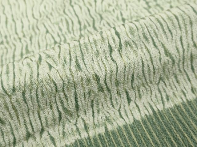 平和屋着物●訪問着　作家物　杢目絞り　横段文　正絹　逸品　DABI9482ud
