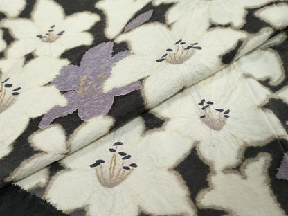 平和屋着物●訪問着　絞り　花尽くし文　黒地　金彩　正絹　逸品　DABI9484ud