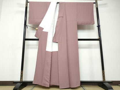 平和屋着物●上質な色無地　浅蘇芳色　正絹　逸品　未使用　DABI9485ud