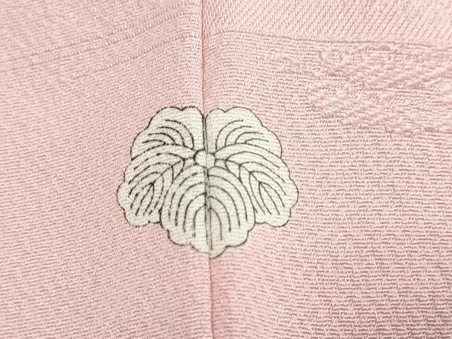 平和屋着物●上質な色無地　人物風景地紋　鴇色　正絹　逸品　DABI9486ud