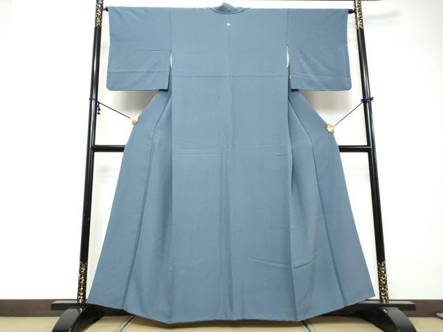 平和屋着物●上質な色無地　薄群青色　正絹　逸品　DABI9487ud