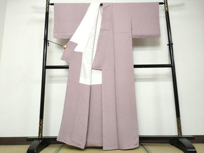 平和屋着物●上質な色無地　浅紫色　正絹　逸品　DABI9488ud