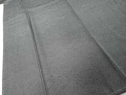 平和屋着物●江戸小紋　雲取り吉祥草花文　黒地　正絹　逸品　未使用　DABI9492ud