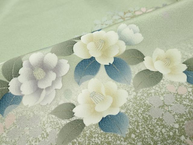 平和屋着物●訪問着　流水草花文　金彩　正絹　逸品　未使用　DABI9494ud
