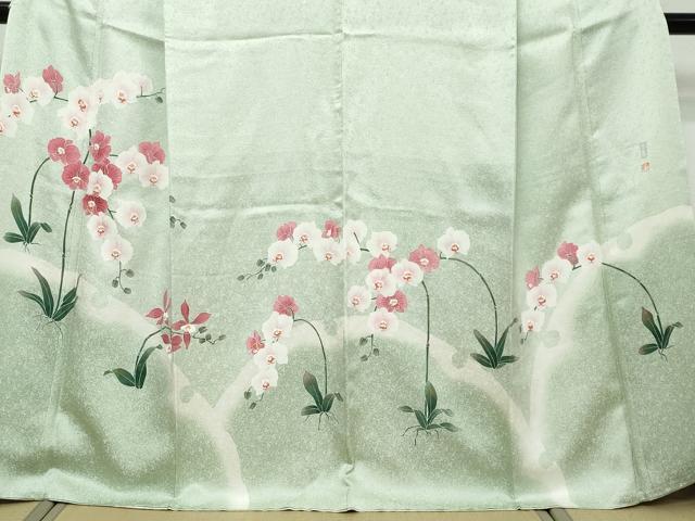 平和屋着物●訪問着　友禅　草花文　正絹　逸品　DABI9496ud