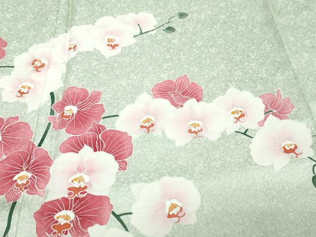 平和屋着物●訪問着　友禅　草花文　正絹　逸品　DABI9496ud