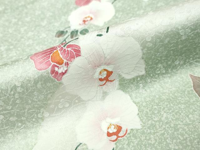 平和屋着物●訪問着　友禅　草花文　正絹　逸品　DABI9496ud